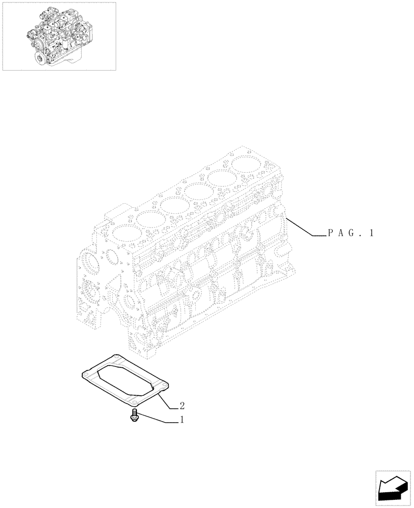 Схема запчастей Case IH PX170 - (0.04.0[02]) - CRANKCASE (504080074) (02) - ENGINE