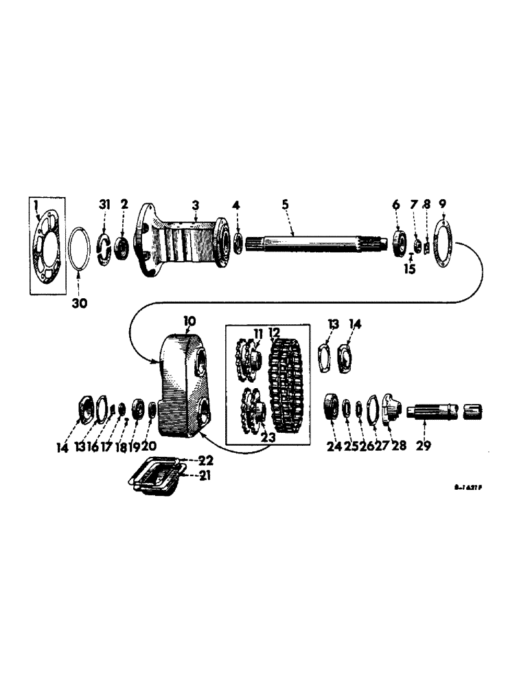 Схема запчастей Case IH 2504 - (194) - REAR AXLE, FARMALL HI-CLEAR TRACTORS (05) - REAR AXLE