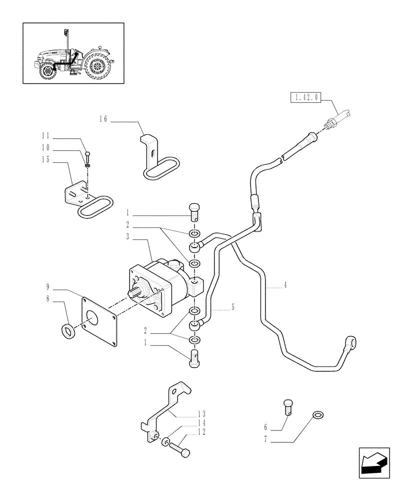 Схема запчастей Case IH JX1075N - (1.42.0/01) - (VAR.271) HI-LO - SERVO-ASSISTED STEERING HYDRAULIC SYSTEM, OIL PUMP AND PIPES (04) - FRONT AXLE & STEERING