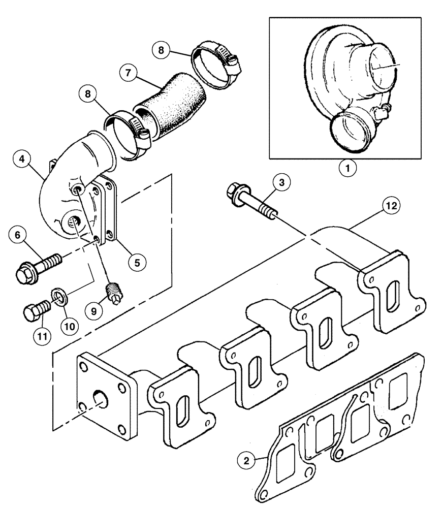 Схема запчастей Case IH MX100C - (02-20) - TURBOCHARGER AND CONNECTIONS (02) - ENGINE