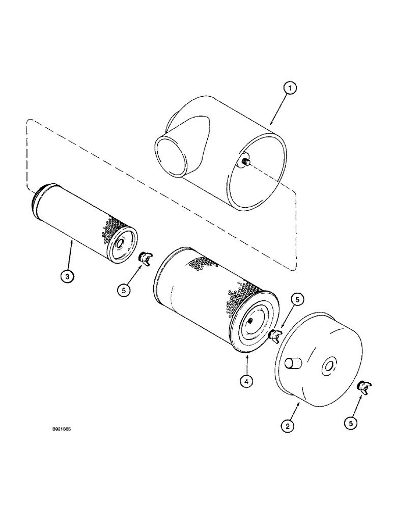 Схема запчастей Case IH 2055 - (2-12) - AIR CLEANER ASSEMBLY (01) - ENGINE