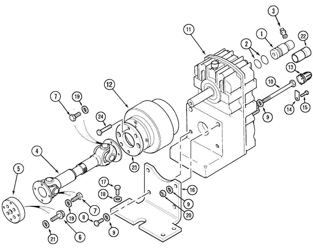 Схема запчастей Case IH MX110 - (06-34) - FRONT P.T.O. HOUSING (06) - POWER TRAIN