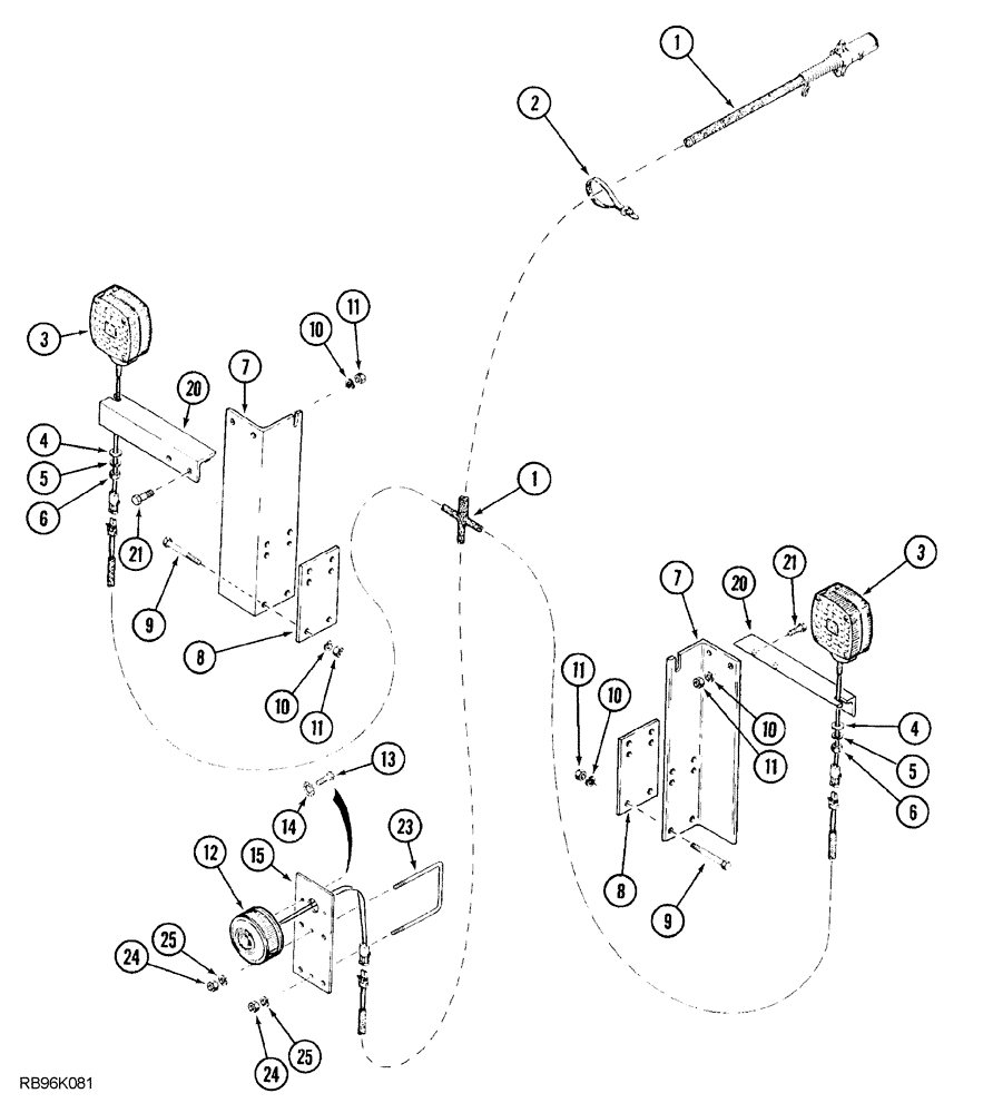 Схема запчастей Case IH 5850 - (04-04) - WIRING HARNESS AND LAMP MOUNTING, FLAT FOLD (04) - ELECTRICAL SYSTEMS