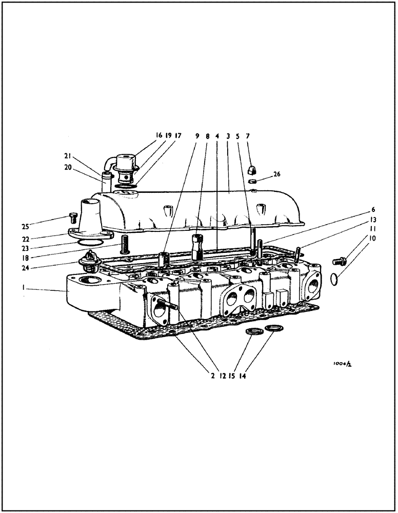 Схема запчастей Case IH 1212 - (A08) - ENGINE, CYLINDER HEAD, 990, 995, 996, 1210 AND 1212 TRACTORS (01) - ENGINE