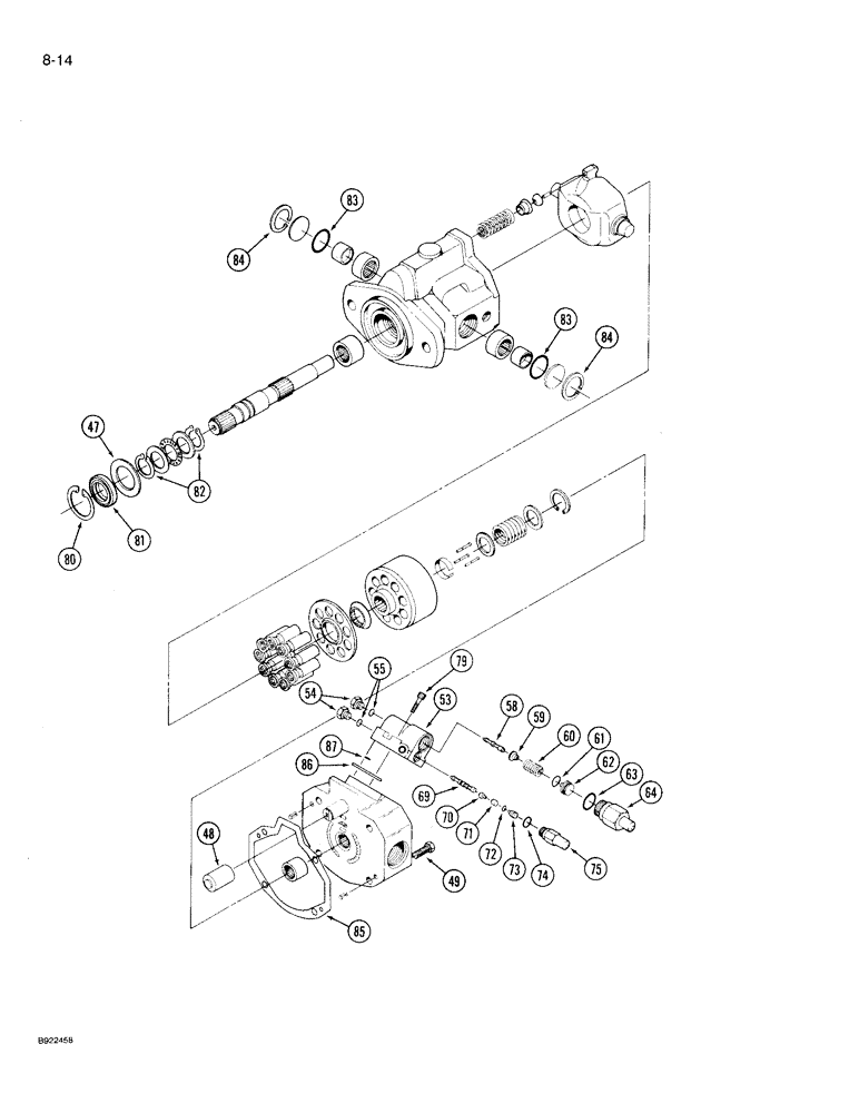 Схема запчастей Case IH 9210 - (8-014) - HYDRAULIC PISTON PUMP ASSEMBLY (CONTD) (08) - HYDRAULICS