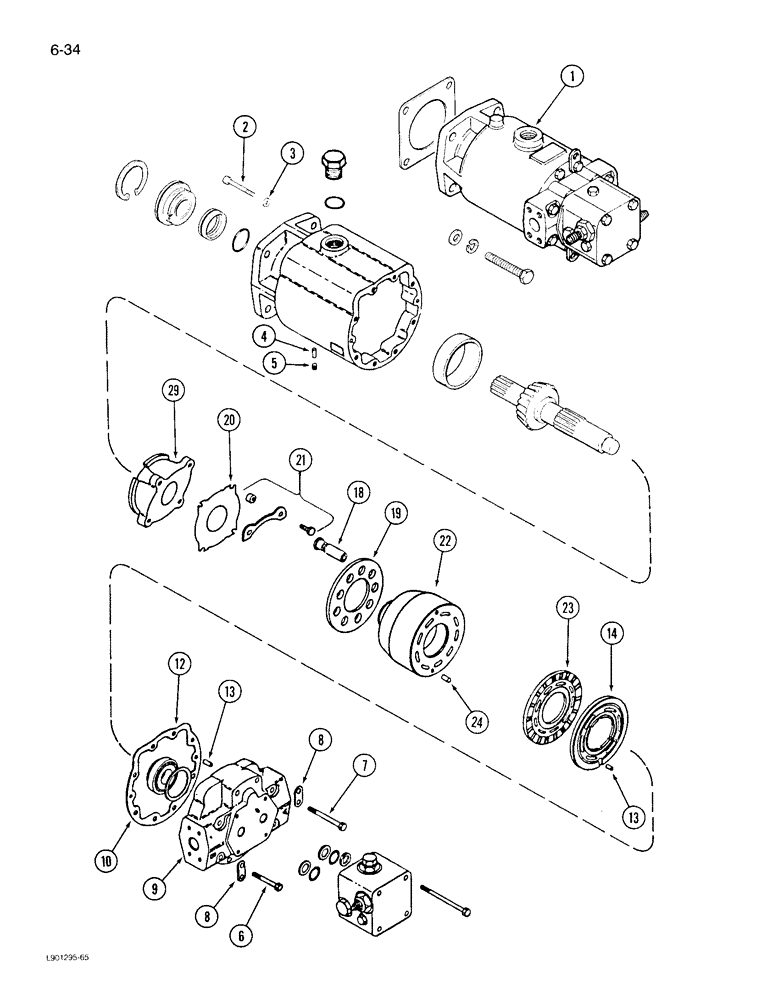 Схема запчастей Case IH 1822 - (6-34) - HYDROSTATIC MOTOR (03) - POWER TRAIN