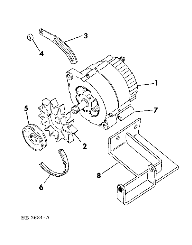 Схема запчастей Case IH 4000 - (08-16) - ELECTRICAL, ALTERNATOR AND MOUNTING C-232 GAS ENGINE, FOR USE ON 4000 WINDROWERS PRIOR TO S.N. 2701 (06) - ELECTRICAL