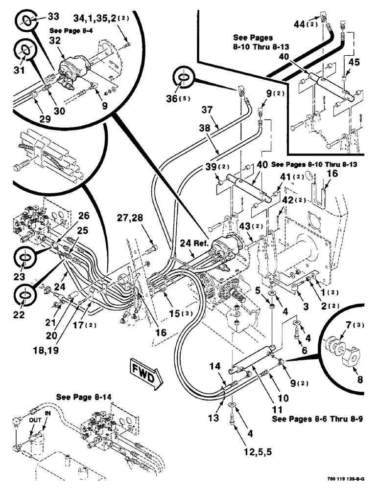 Схема запчастей Case IH 8465 - (8-02) - HYDRAULIC ASSEMBLY, VALVE TO PUMP, S.N. CFH0077006 AND LATER, S.N. CFH0077001 THROUGH CFH0077005 (07) - HYDRAULICS