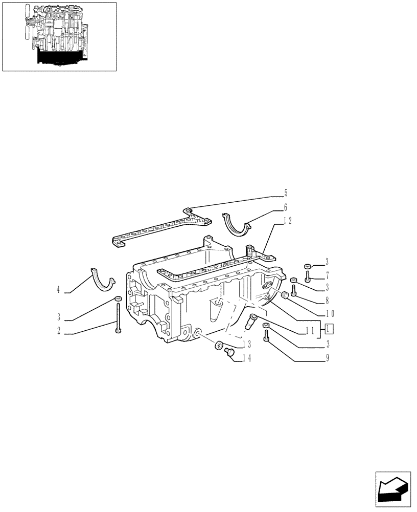 Схема запчастей Case IH JX70 - (0.04.2) - OIL PAN (01) - ENGINE