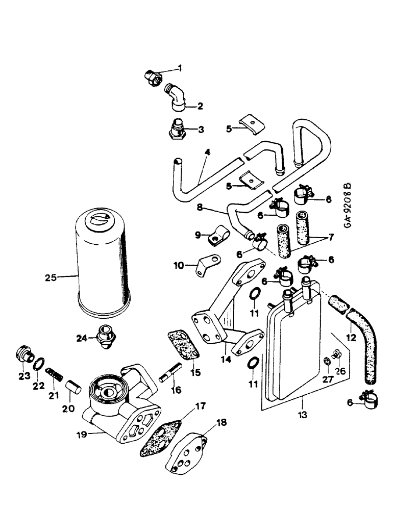 Схема запчастей Case IH D-268 - (13-09) - OIL FILTER, OIL COOLER 