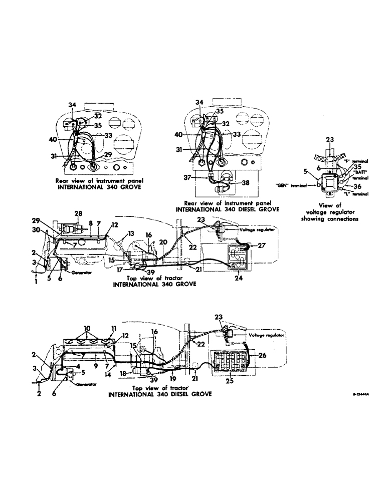 Схема запчастей Case IH 340 - (097) - ELECTRICAL SYSTEM, IGNITION AND STARTING, INTERNATIONAL 340 SERIES GROVE TRACTORS (06) - ELECTRICAL SYSTEMS