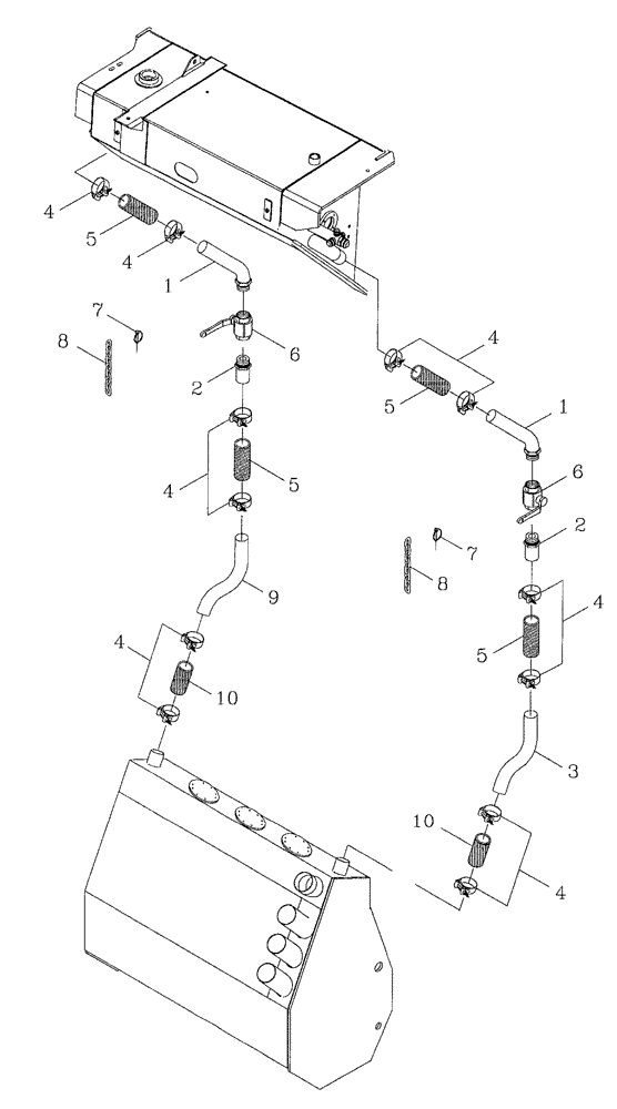 Схема запчастей Case IH 7700 - (B06[01]) - HYDRAULIC SUCTION LINES Hydraulic Components & Circuits