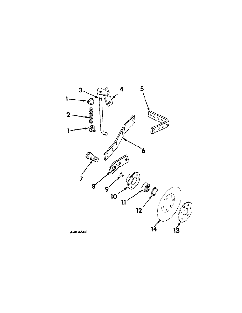 Схема запчастей Case IH 54-SERIES - (W-16[A]) - DISK COVERING ATTACHMENT W/PRECISION BEARINGS, ONE PER ROW 