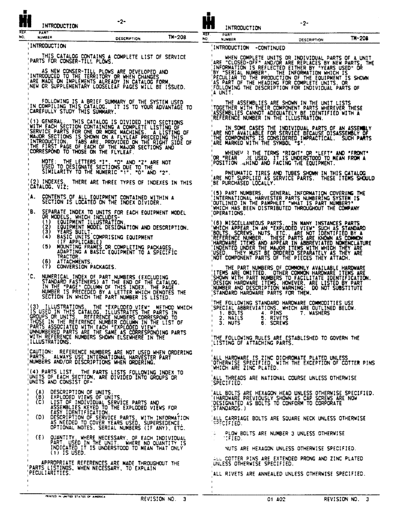 Схема запчастей Case IH 6500 - (2) - INTRODUCTION 