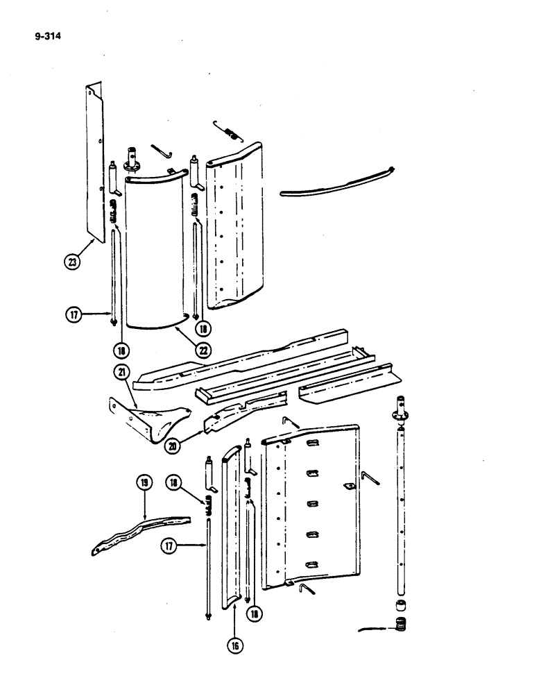 Схема запчастей Case IH 782 - (9-314) - PLANT COMPRESSORS AND THROAT SHEETS (09) - CHASSIS ATTACHMENTS