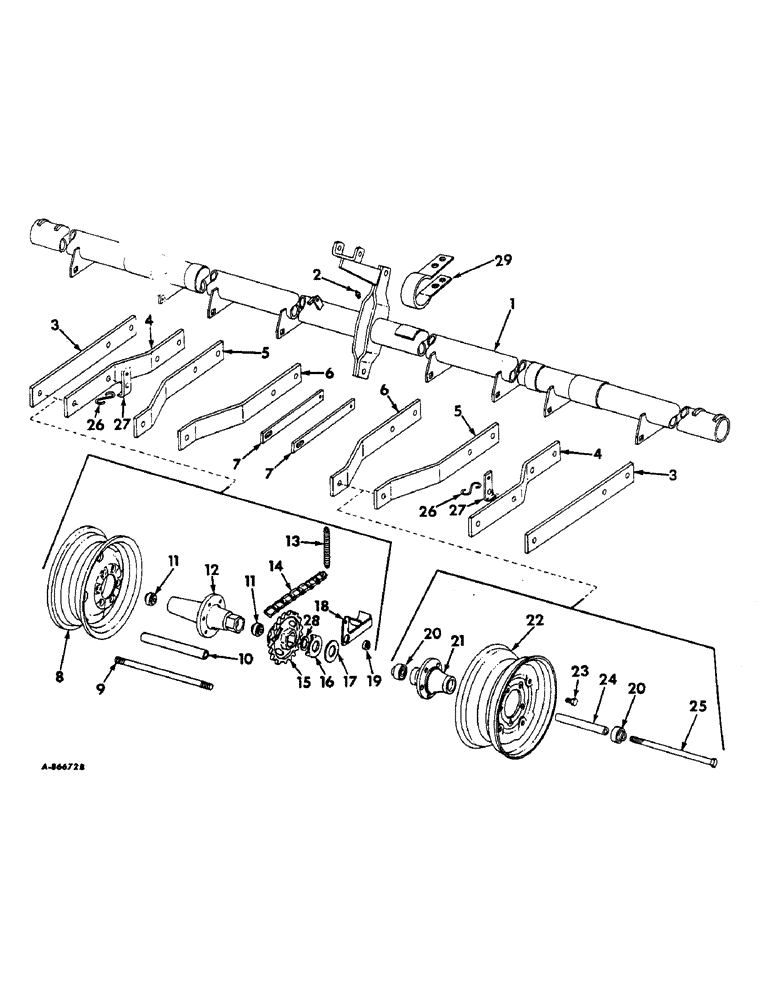 Схема запчастей Case IH 600 - (S-06) - ADJUSTABLE WHEEL FRAME 