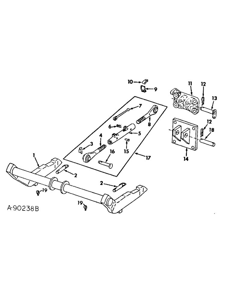 Схема запчастей Case IH 43 - (D-09) - TWO-POINT FAST HITCH, FOR EIGHT AND TWELVE-ROW CULTIVATORS 