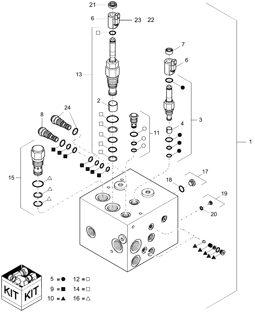 Схема запчастей Case IH 1220 - (35.138.15) - MULTI-VALVE VALVE ASSEMBLY 87427490 - RIGID TRAILING MACHINES (35) - HYDRAULIC SYSTEMS