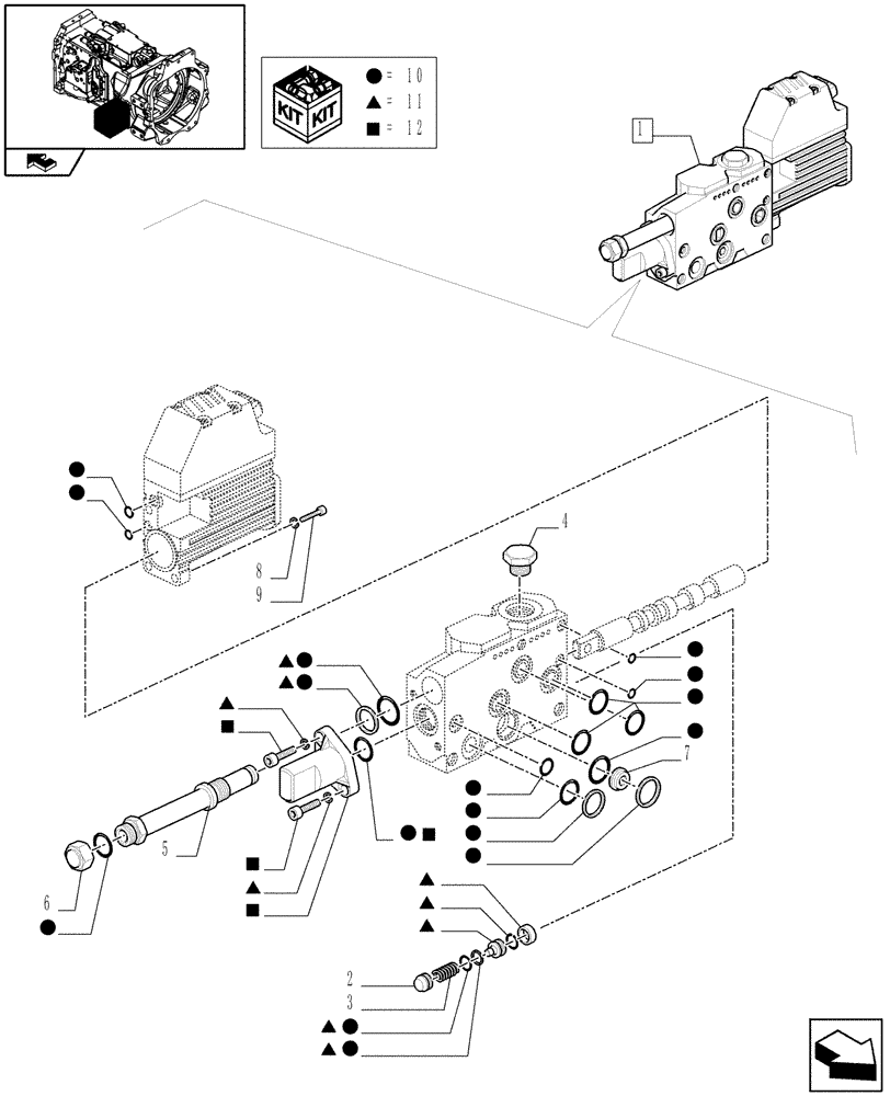 Схема запчастей Case IH MAXXUM 110 - (1.82.7/02C) - VALVE CONTROL - BREAKDOWN (07) - HYDRAULIC SYSTEM