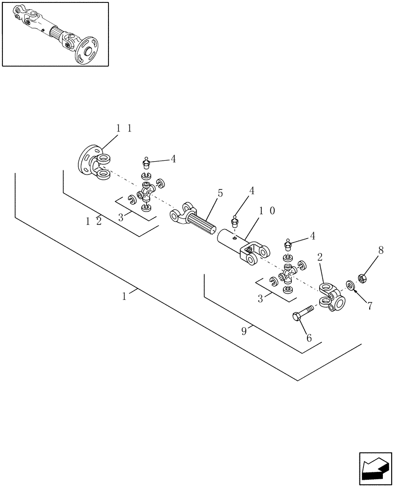 Схема запчастей Case IH RD132 - (20.15.01) - CONDITIONER DRIVE SHAFTS (00) - COMPLETE MACHINE