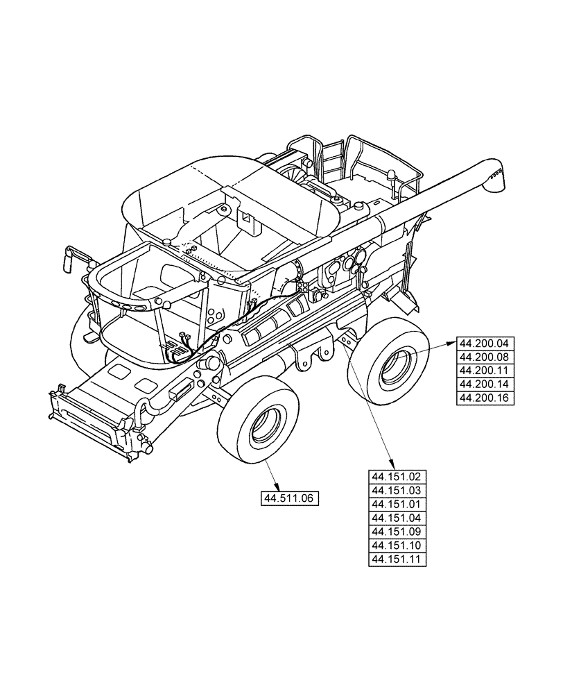 Схема запчастей Case IH 2588 - (00.000.44) - PICTORIAL INDEX - AXLE AND WHEELS (00) - GENERAL & PICTORIAL INDEX