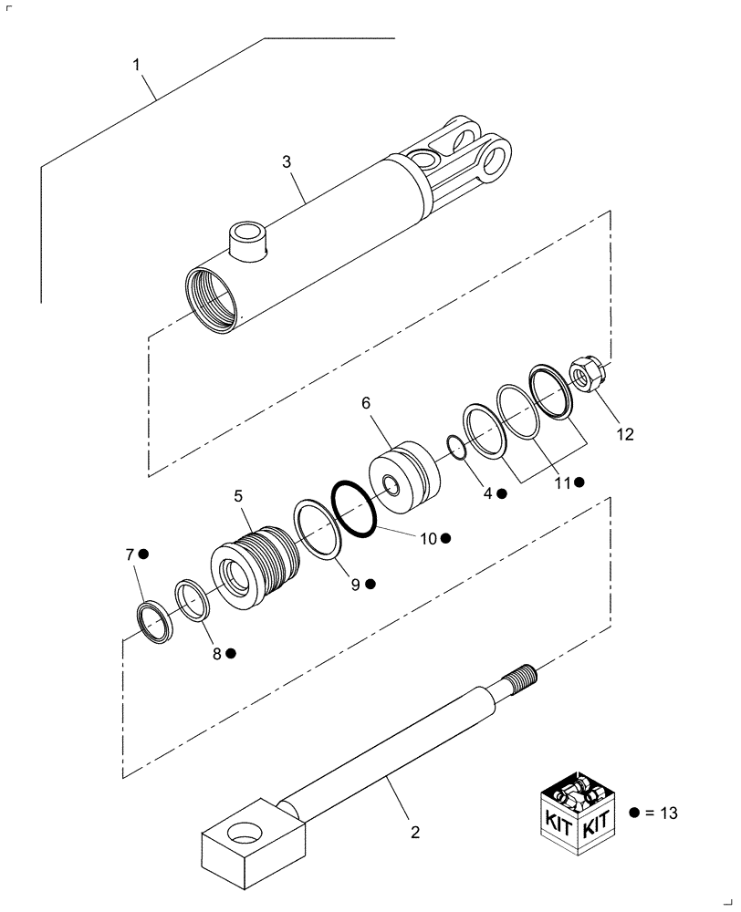 Схема запчастей Case IH 3206-38 - (20.07.05) - HYDRAULIC CYLINDER (58) - ATTACHMENTS/HEADERS