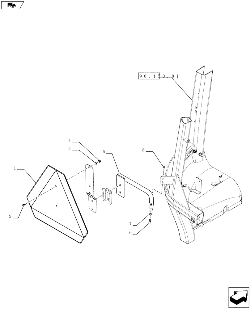 Схема запчастей Case IH FARMALL 65C - (55.404.1004) - REFLECTIVE TRIANGLE (DENMARK - NORWAY) - ISO - W/CAB (VAR.330960) (55) - ELECTRICAL SYSTEMS