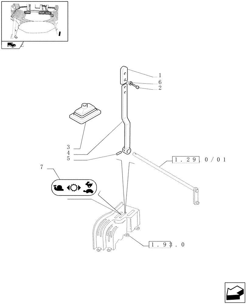 Схема запчастей Case IH FARMALL 105U - (1.96.5/02) - 20X12 TRANSMISSION - CREEPER CONTROL LEVER (VAR.330113-331113) (10) - OPERATORS PLATFORM/CAB