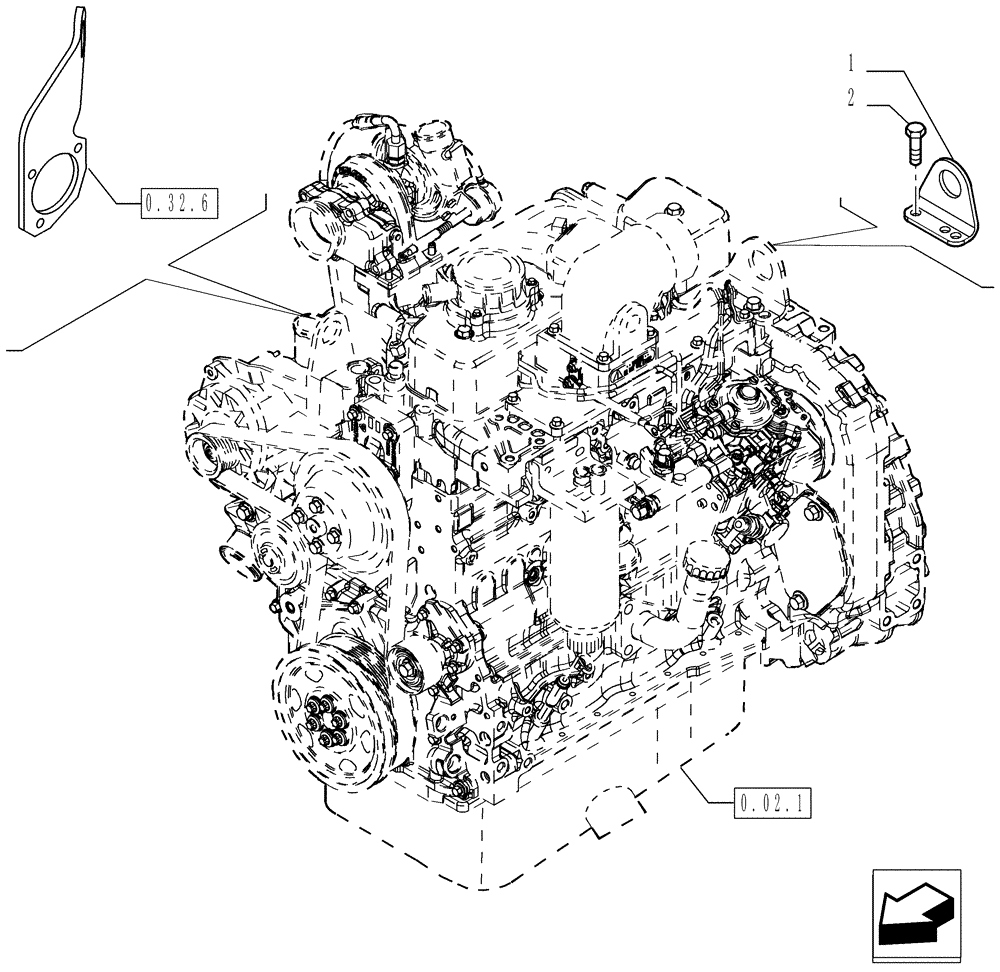 Схема запчастей Case IH P70 - (0.45.0[01]) - HOOKS - ENGINE - P70 (02) - ENGINE