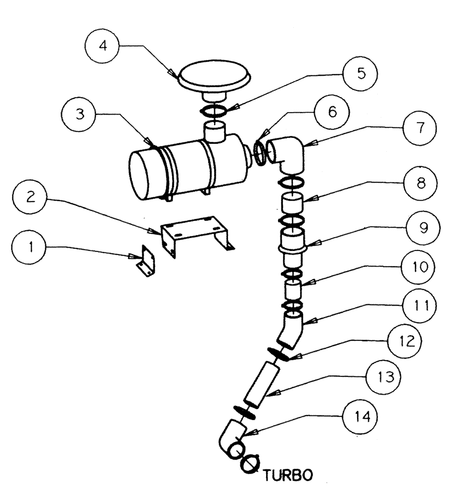 Схема запчастей Case IH TYLER - (02-003) - AIR CLEANER ASSEMBLY (01) - ENGINE