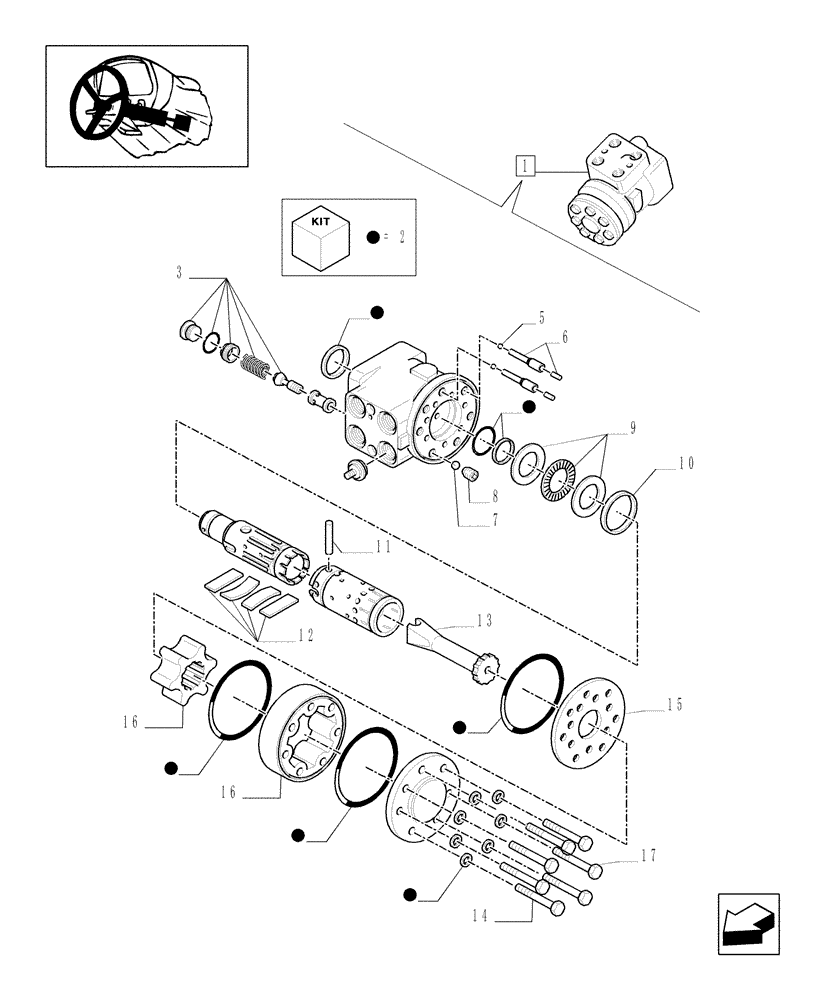 Схема запчастей Case IH MXU110 - (1.95.5/ A) - 2WD HYDRAULIC STEERING - BREAKDOWN (10) - OPERATORS PLATFORM/CAB