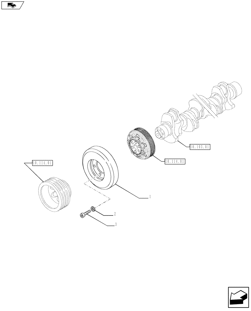 Схема запчастей Case IH F2CFE613R A021 - (10.110.01) - PULLEY - CRANKSHAFT (504045090) (10) - ENGINE