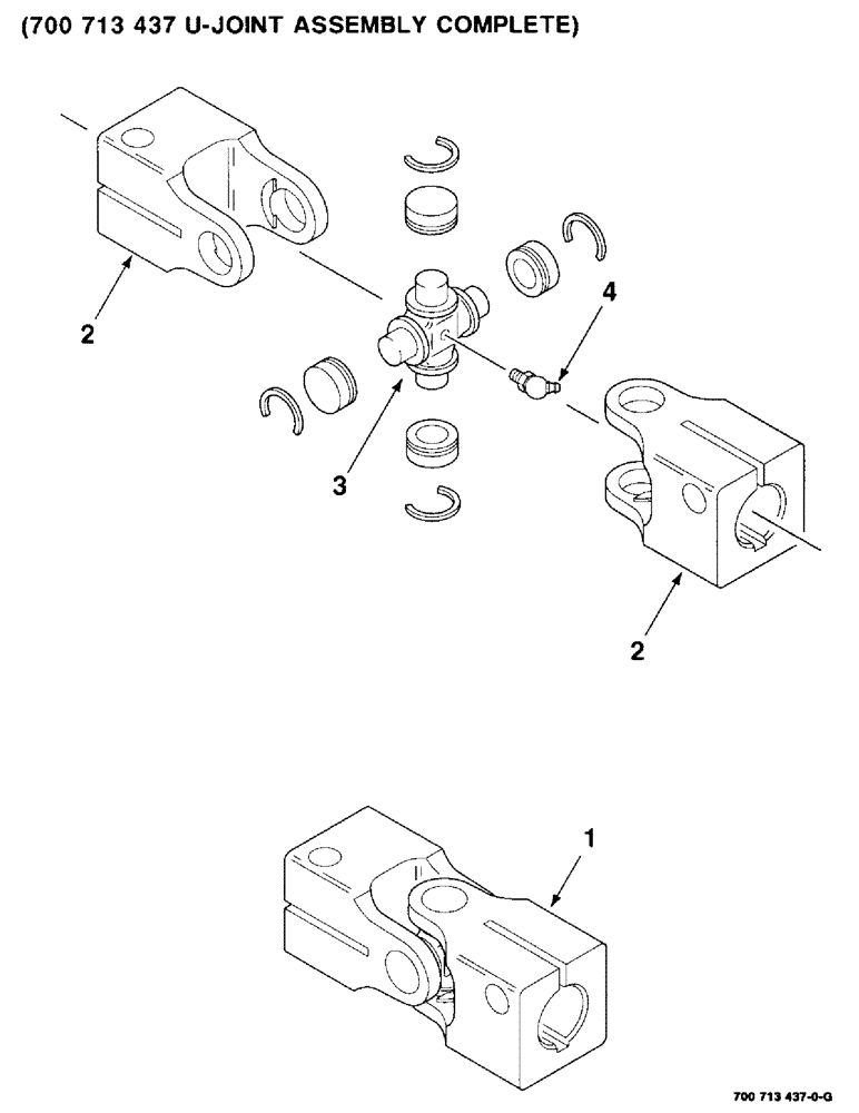 Схема запчастей Case IH 8850 - (2-32) - U-JOINT ASSEMBLY, 700713437 U-JOINT ASSEMBLY COMPLETE (58) - ATTACHMENTS/HEADERS