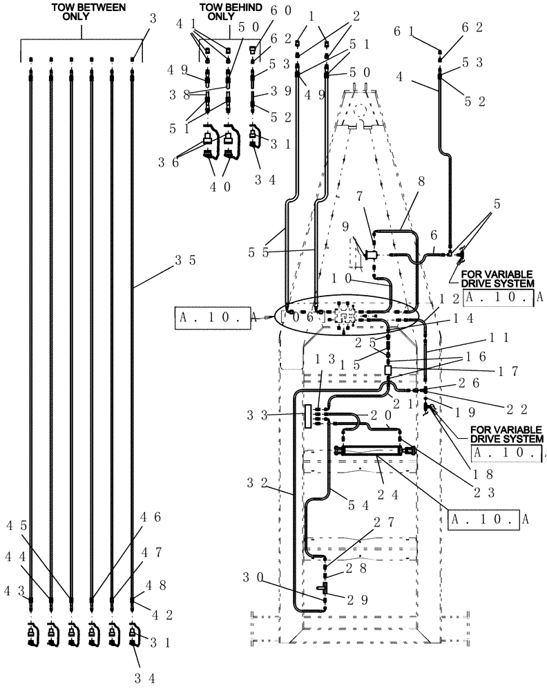 Схема запчастей Case IH ADX3360 - (A.10.A[02]) - HYDRAULICS - MAIN FRAME (BEFORE 05/2004) A - Distribution Systems