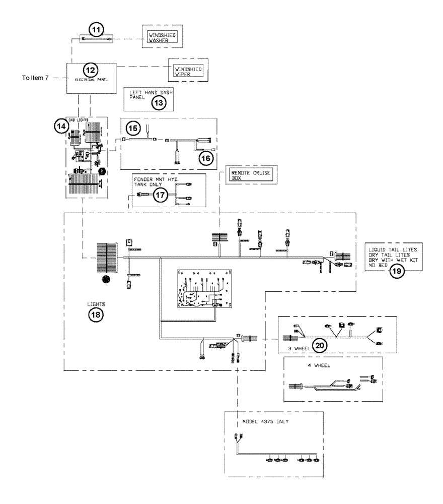 Схема запчастей Case IH FLX3330B - (08-001[03]) - MAIN ELECTRICAL HARNESSES (06) - ELECTRICAL