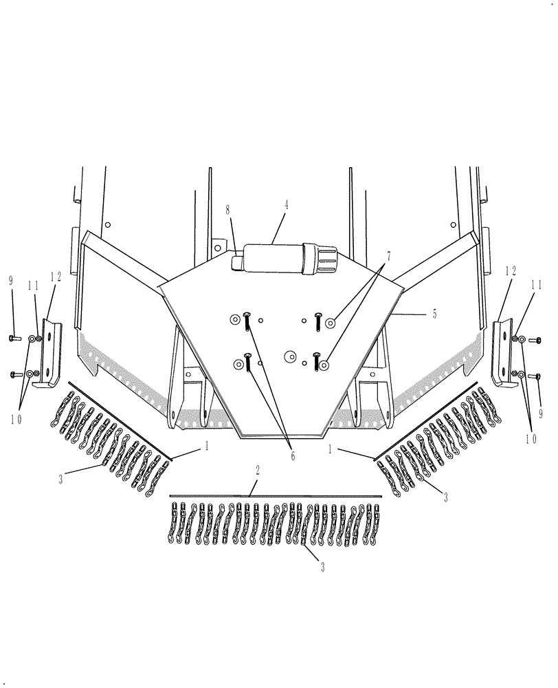 Схема запчастей Case IH 717721476 - (002) - CHAIN GUARD CENTER DECK (08) - SHEET METAL