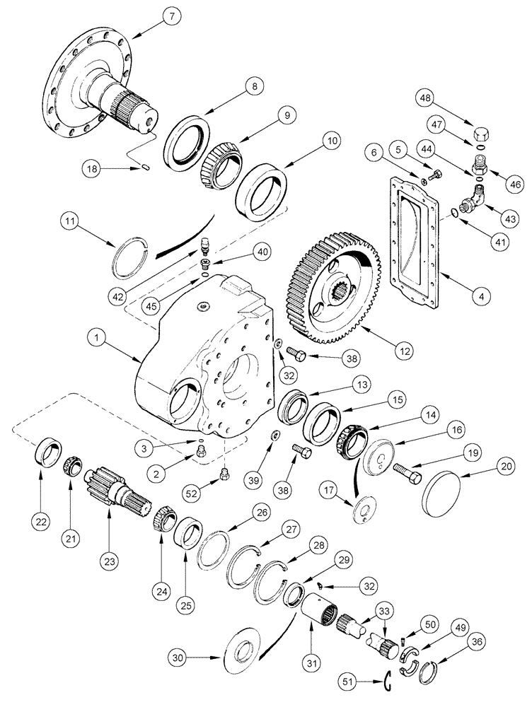 Схема запчастей Case IH 635 - (25.310.01) - FINAL DRIVE ASSEMBLY (25) - FRONT AXLE SYSTEM