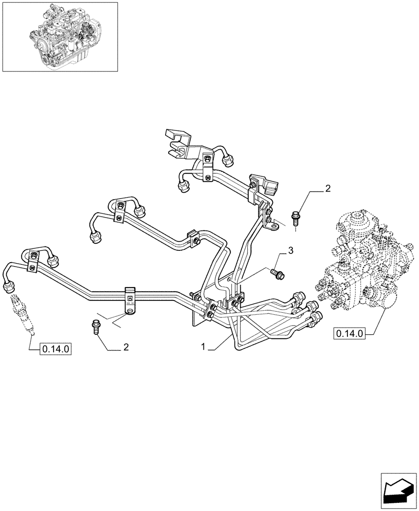 Схема запчастей Case IH F4GE9684D J600 - (0.14.9[01]) - INJECTION EQUIPMENT - PIPING (504062761) 