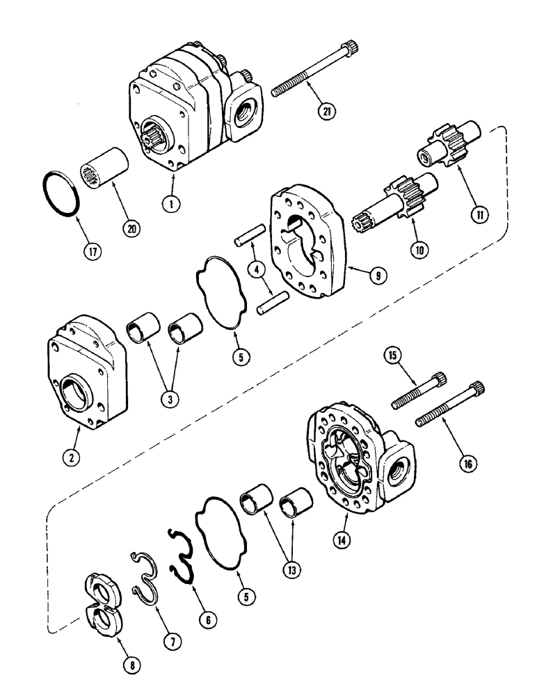 Схема запчастей Case IH 2096 - (8-274) - HYDRAULICS, GEAR AND PISTON PUMP ASSEMBLY (08) - HYDRAULICS