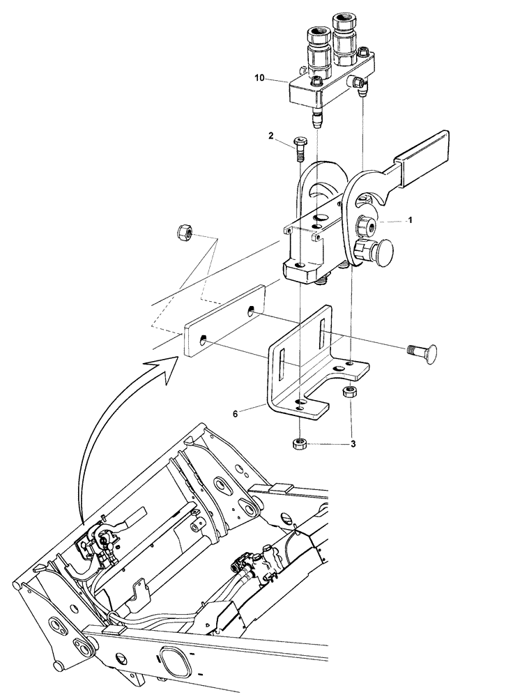 Схема запчастей Case IH LX740 - (35.525.AD[02]) - QUICK COUPLER RELEASE, 2 COUPLER (35) - HYDRAULIC SYSTEMS