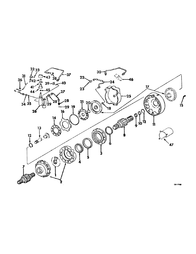 Схема запчастей Case IH 826 - (07-31) - DRIVE TRAIN, DIFFERENTIAL LOCK, GEAR DRIVE TRACTORS (04) - Drive Train