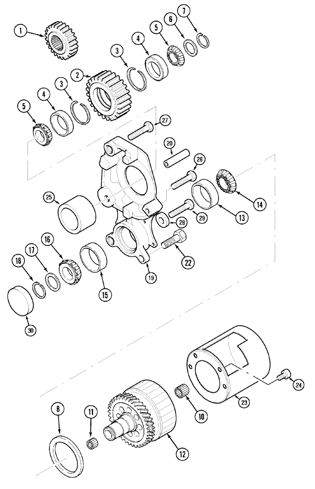 Схема запчастей Case IH MX170 - (06-35) - DRIVE AND IDLER GEARS (21) - TRANSMISSION