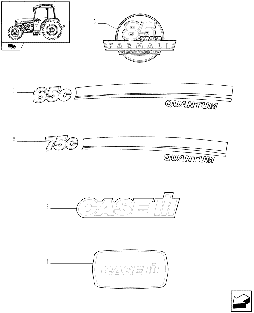 Схема запчастей Case IH FARMALL 65C - (1.98.2) - MODEL IDENTIFICATION DECALS (13) - DECALS