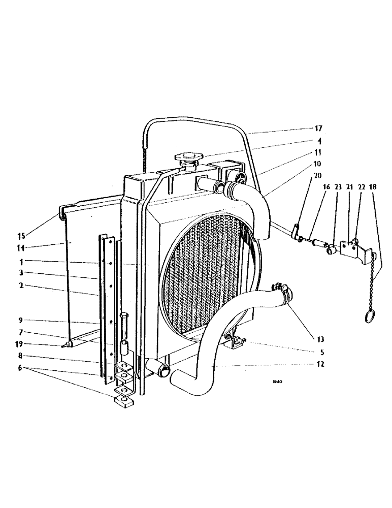 Схема запчастей Case IH 1200 - (018) - RADIATOR AND BLIND, TRACTOR 705365 ONWARD (01) - ENGINE