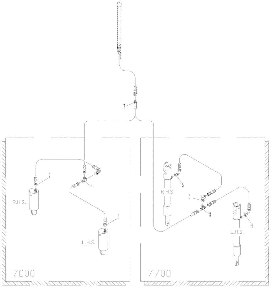 Схема запчастей Case IH A7700 - (B11.07[01]) - Hydraulic Circuit {Height Indicator} (07) - HYDRAULICS