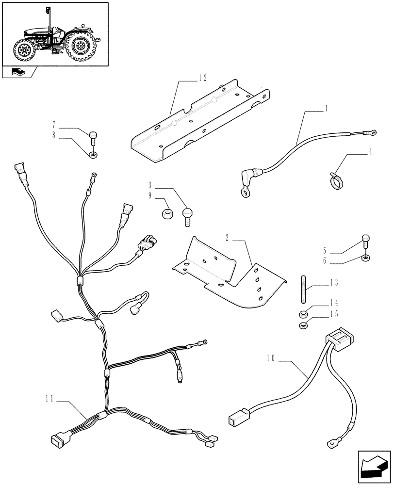 Схема запчастей Case IH FARMALL 75C - (1.75.4[03]) - AUXILIARY CABLES - L/CAB (06) - ELECTRICAL SYSTEMS