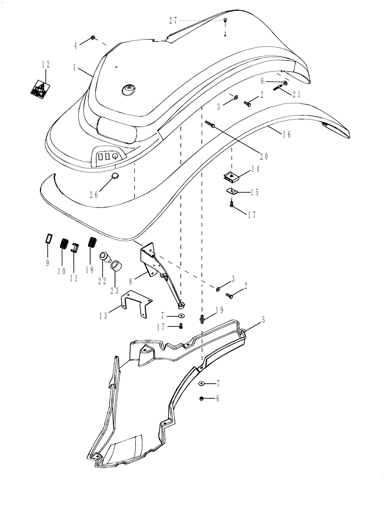 Схема запчастей Case IH MAGNUM 335 - (09-07) - FENDERS - REAR, WIDE (09) - CHASSIS/ATTACHMENTS