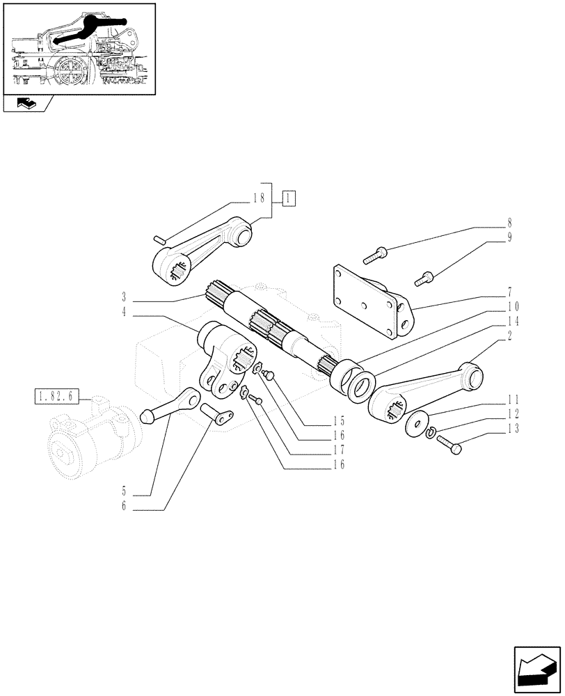 Схема запчастей Case IH FARMALL 60 - (1.82.8) - LIFT - LIFT ARMS & SUPPORT (07) - HYDRAULIC SYSTEM