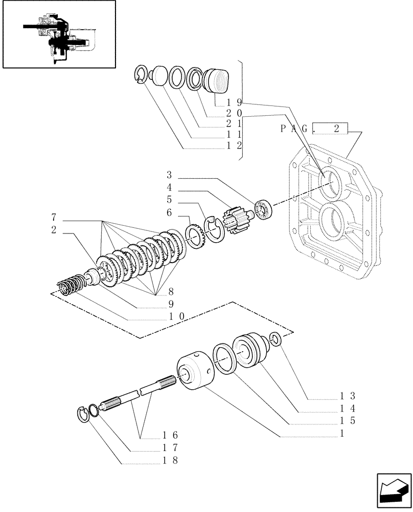 Схема запчастей Case IH JX80U - (1.80.7/03[01]) - (VAR.727) SYNCHRO MESH GEARED POWER TAKE -OFF 540 RPM - CLUTCH DISKS (07) - HYDRAULIC SYSTEM