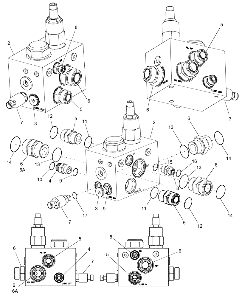 Схема запчастей Case IH AFX8010 - (A.12.A.17[3]) - VALVE, HYDRAULIC PTO / CHARGE REGULATOR A - Distribution Systems